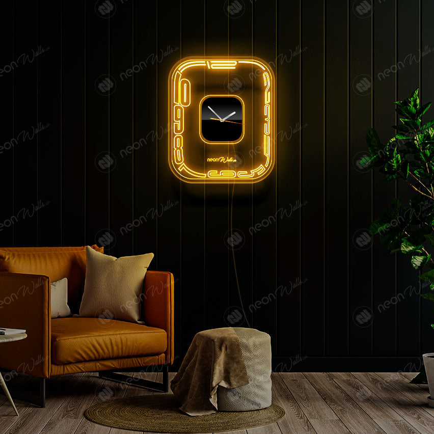 NEON ICLOCK MODERN STYLE ACRYLIC CLOCK WITH NEON BACKLIGHT (12 INCHES)